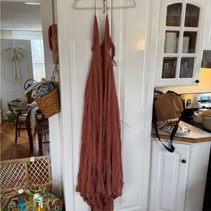 Free People Lille Rust Brown Maxi Dress
